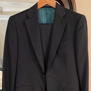 Navy herringbone Italian suit, slim fit, Charles Tyrwhitt